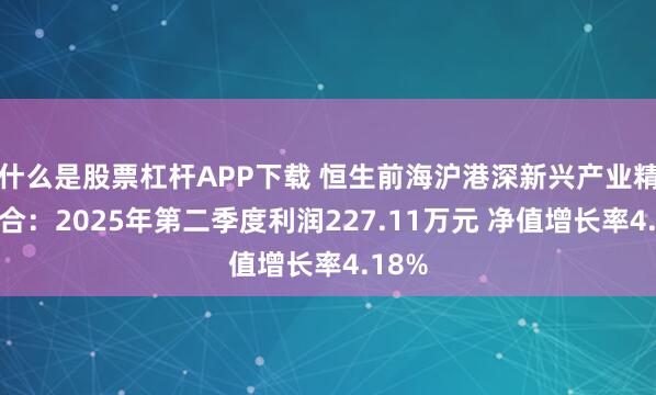 什么是股票杠杆APP下载 恒生前海沪港深新兴产业精选混合:2025年第二季度利润227.11万元 净值增长率4.18%