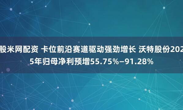 股米网配资 卡位前沿赛道驱动强劲增长 沃特股份2025年归母净利预增55.75%—91.28%